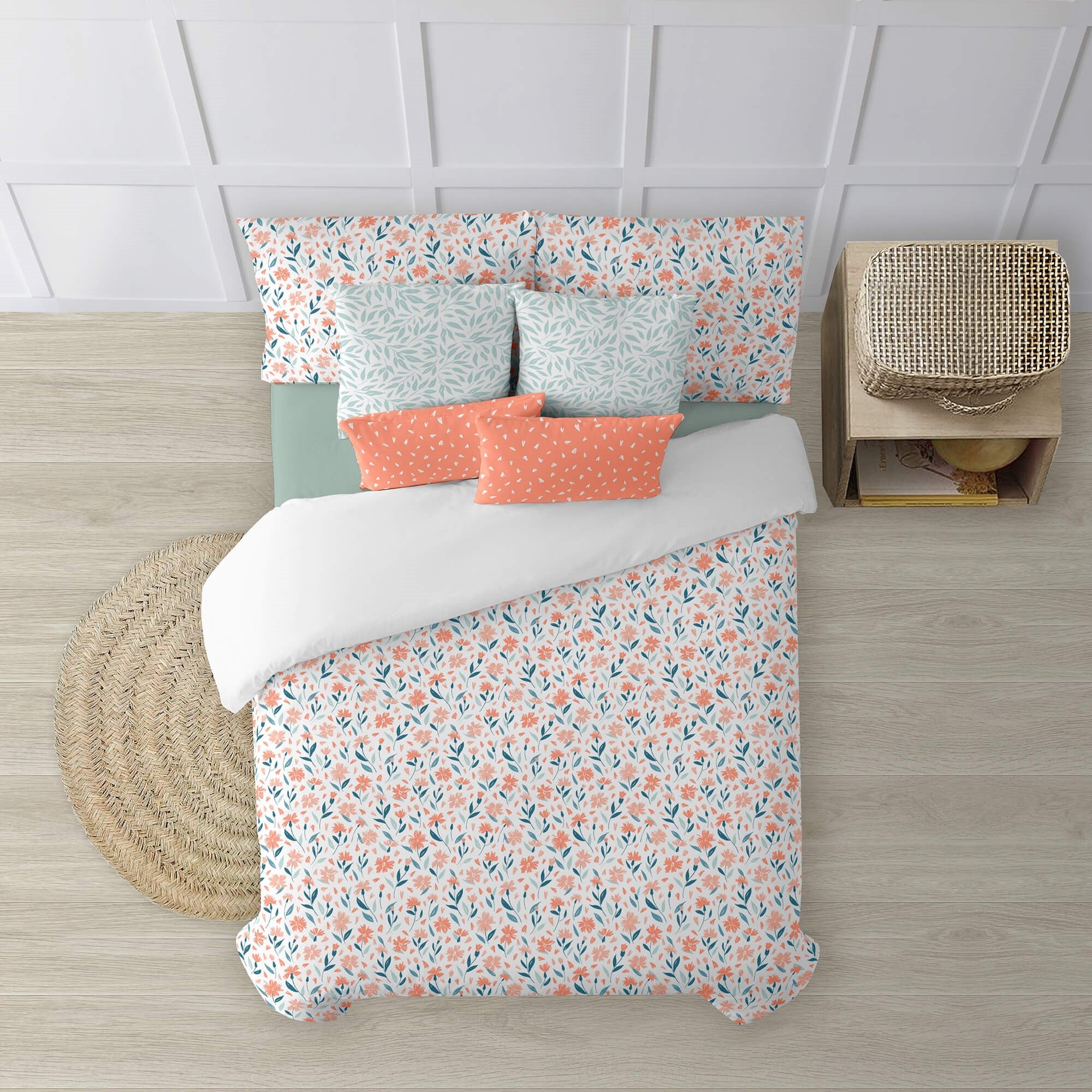 Funda nórdica con cuello de botella 100% algodón Loures 2