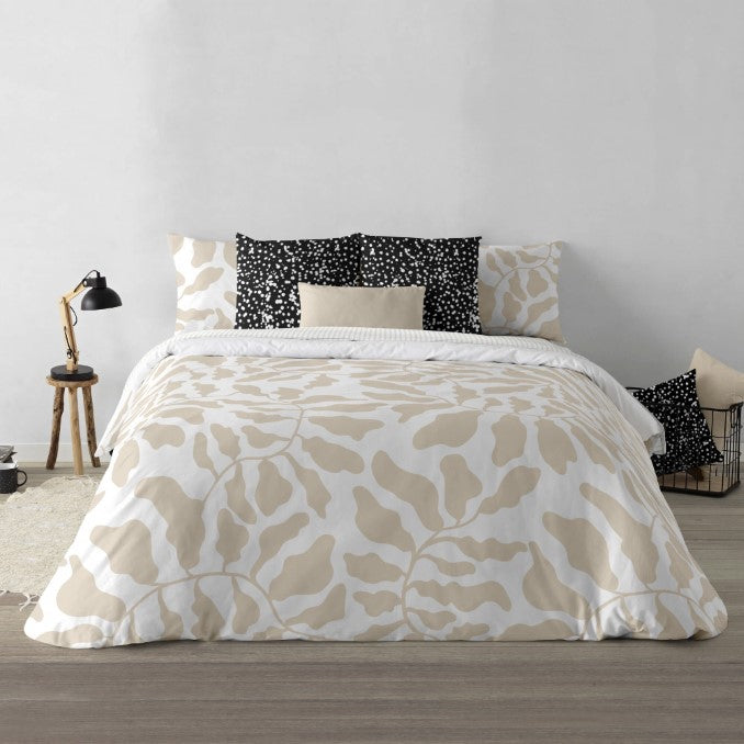 Funda nórdica con botones 100% algodón Chame Beig 4