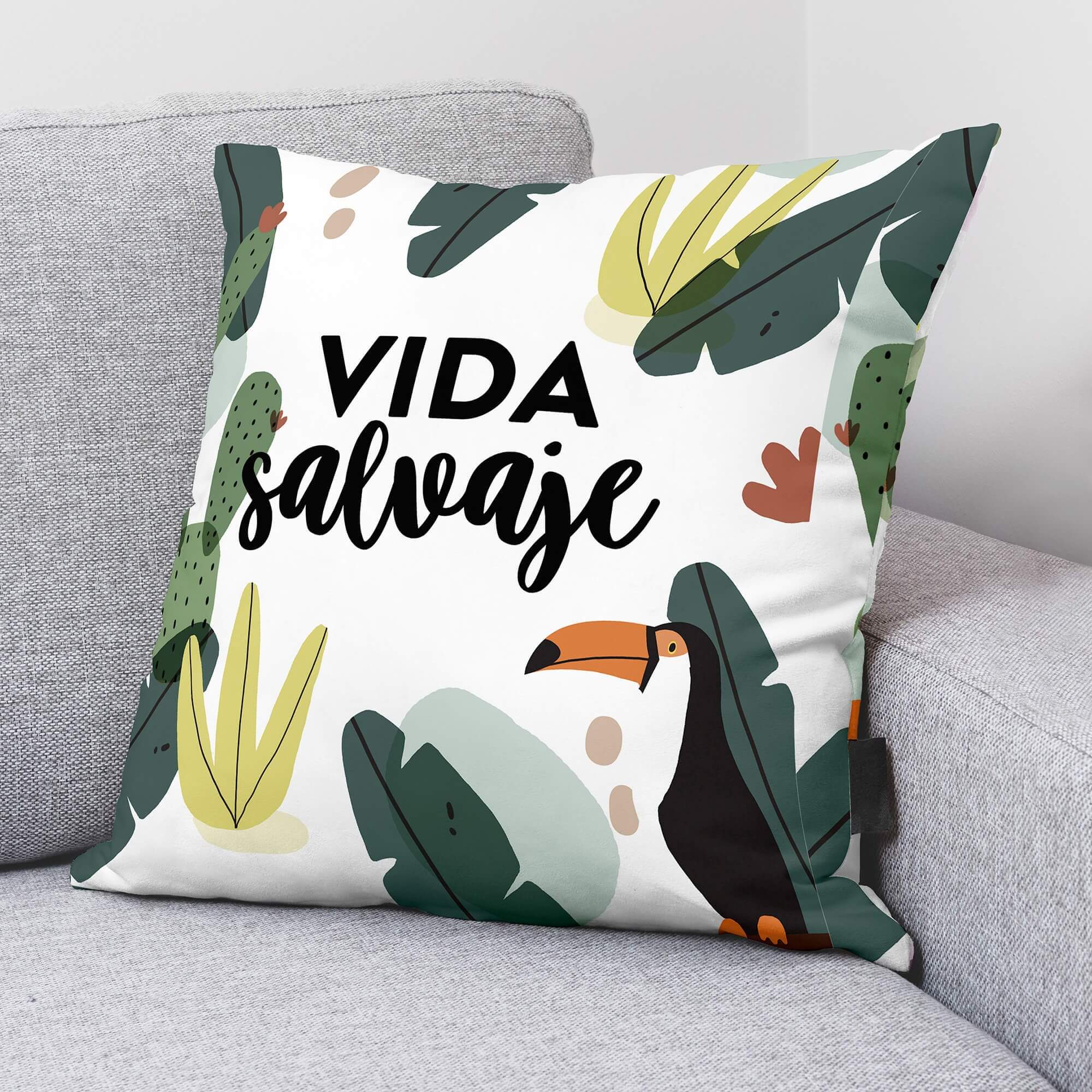 Funda de cojín reversible 100% algodón 50x50 cm Vida Salvaje de PolarValencia* 3