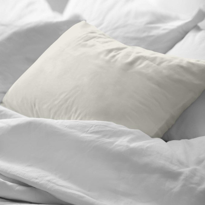Funda de almohada 100% algodón Beig liso 2