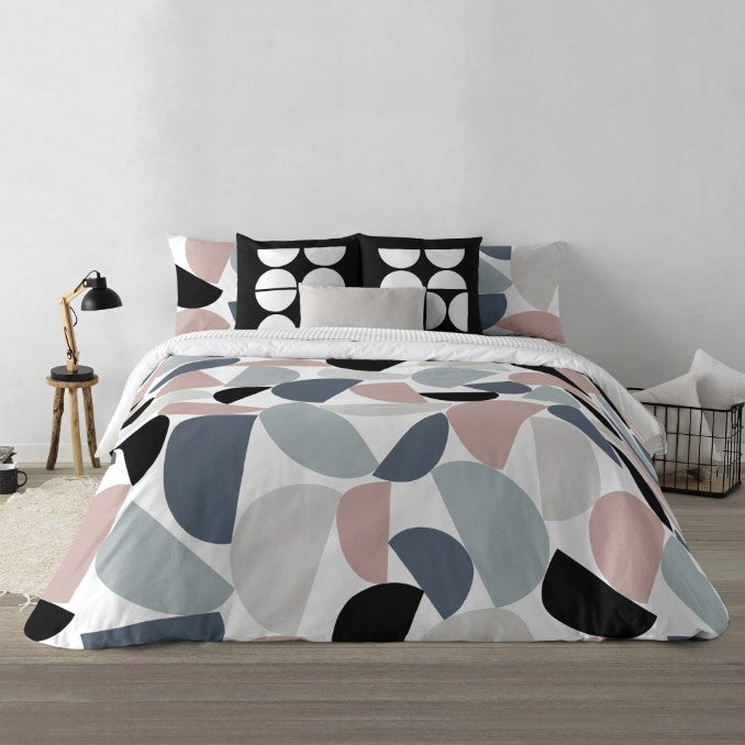 Funda nórdica con botones 100% algodón Hayes Gris 4