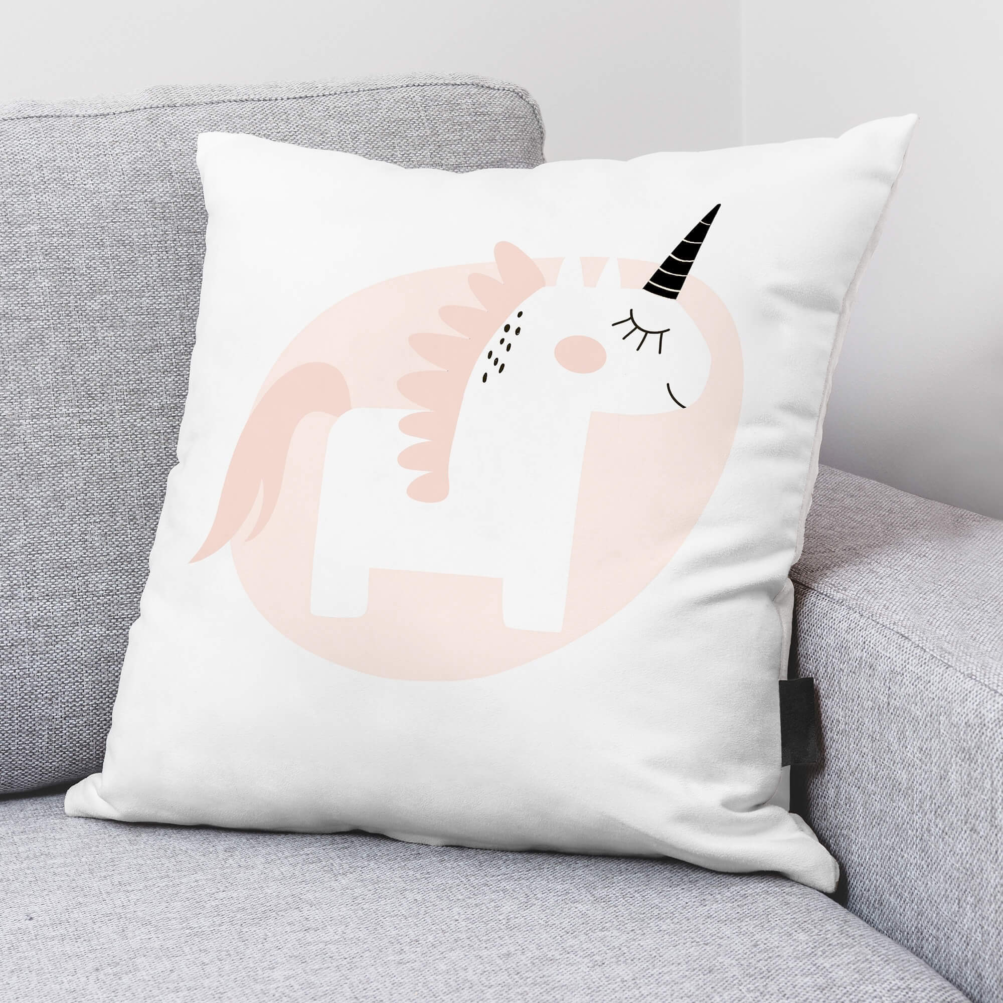 Funda de cojín reversible 100% algodón 50x50 cm Unicornio Rosa de PolarValencia* 2