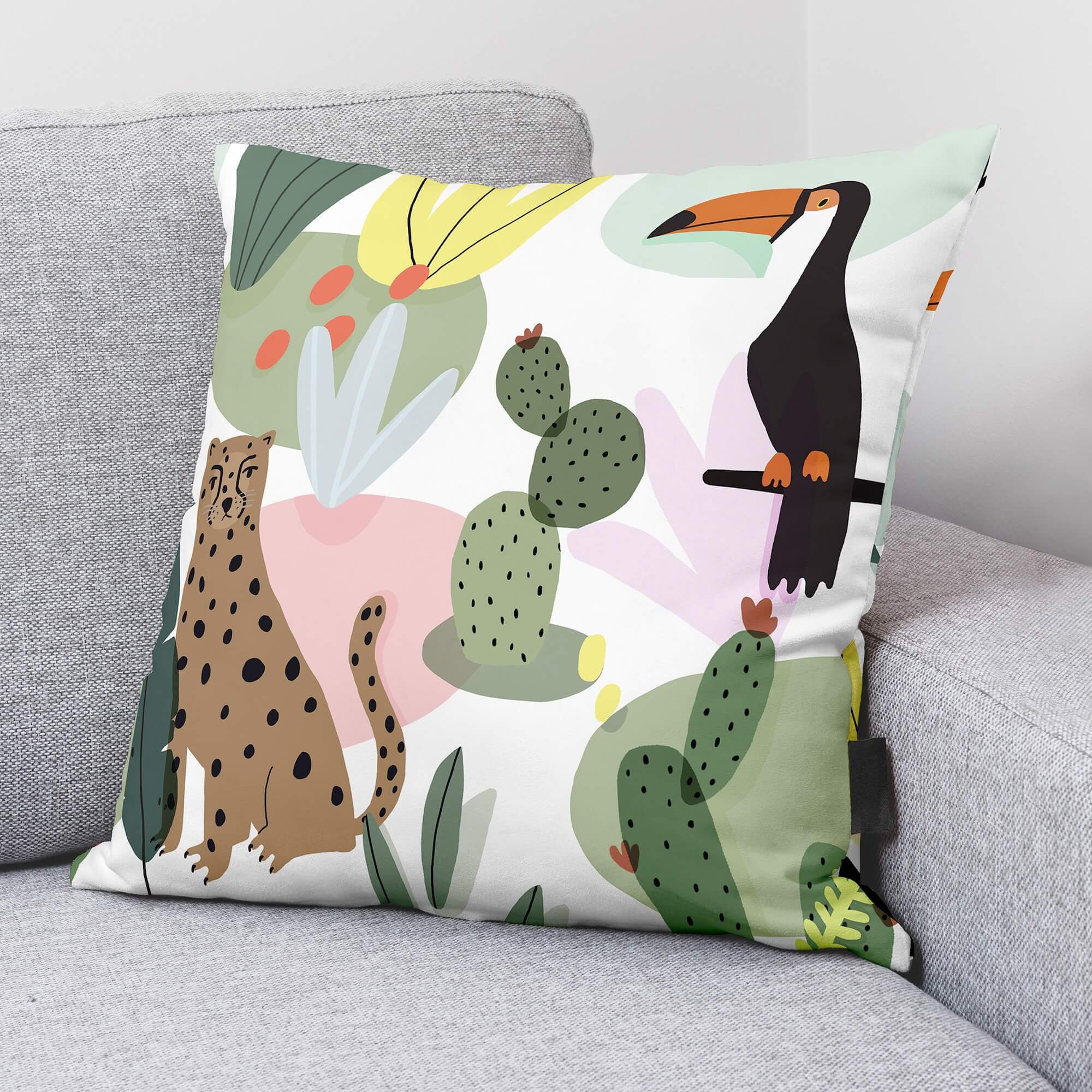 Funda de cojín reversible 100% algodón 50x50 cm Vida Salvaje de PolarValencia* 4