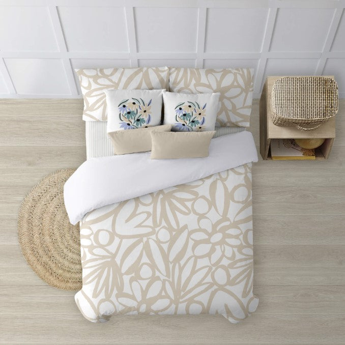 Funda nórdica con botones 100% algodón Lucea Beig 3