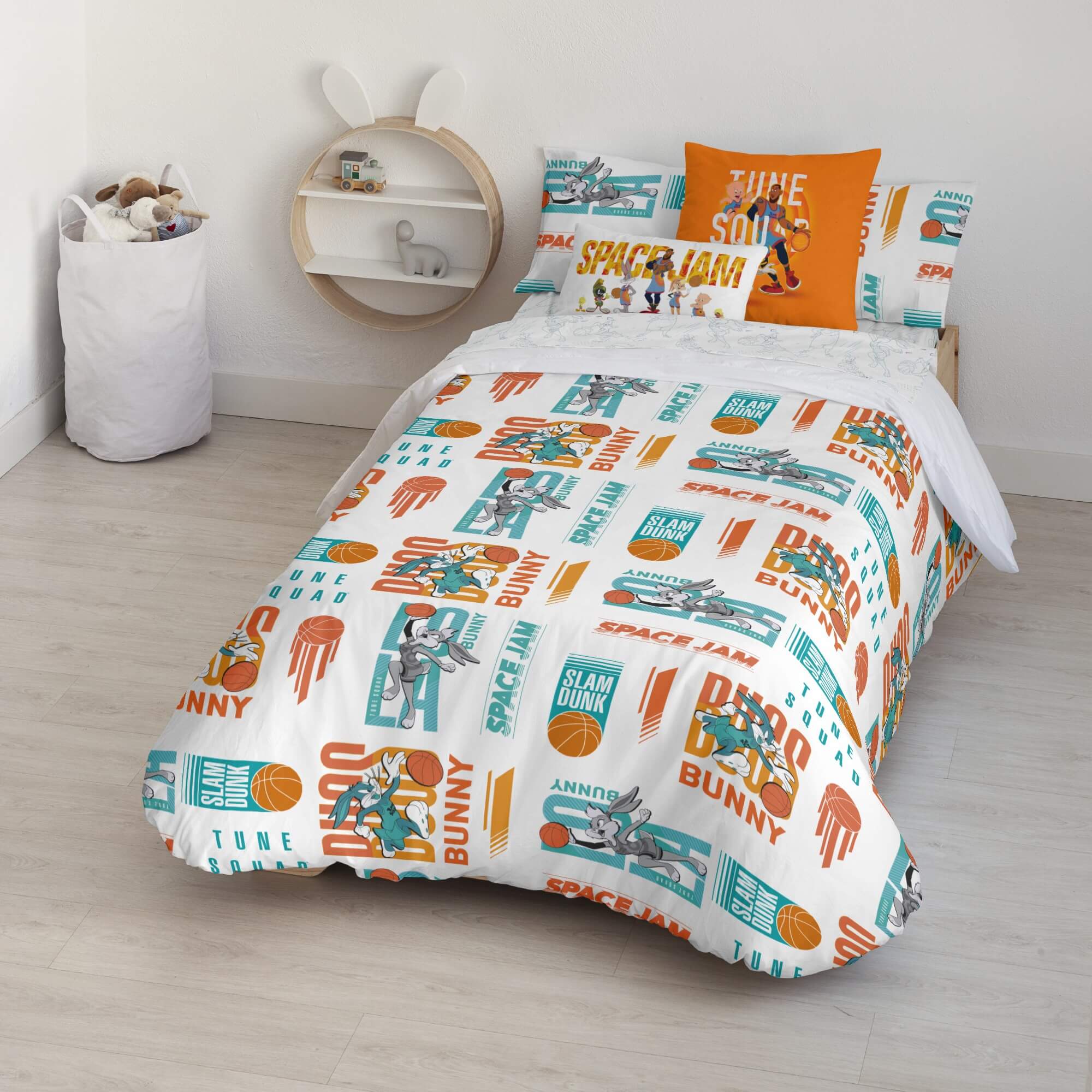 Funda nórdica con botones 100% algodón Space Jam 0