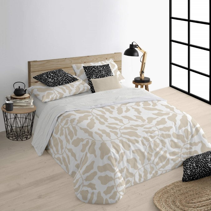 Funda nórdica con botones 100% algodón Chame Beig 0