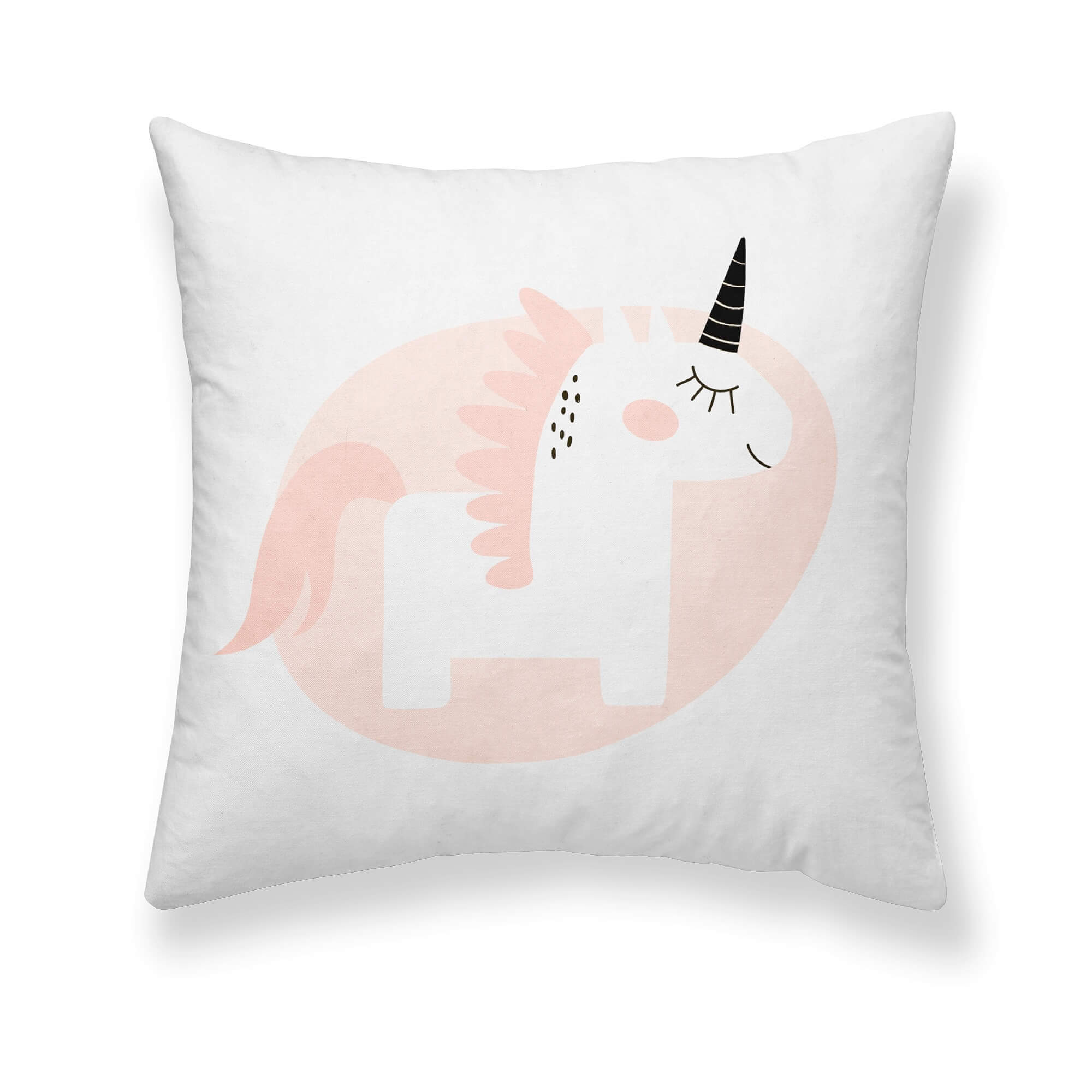Funda de cojín reversible 100% algodón 50x50 cm Unicornio Rosa de PolarValencia* 0