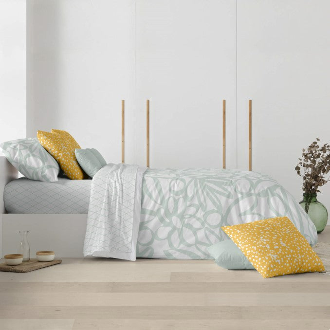 Funda nórdica con botones 100% algodón Lucea Mint 2
