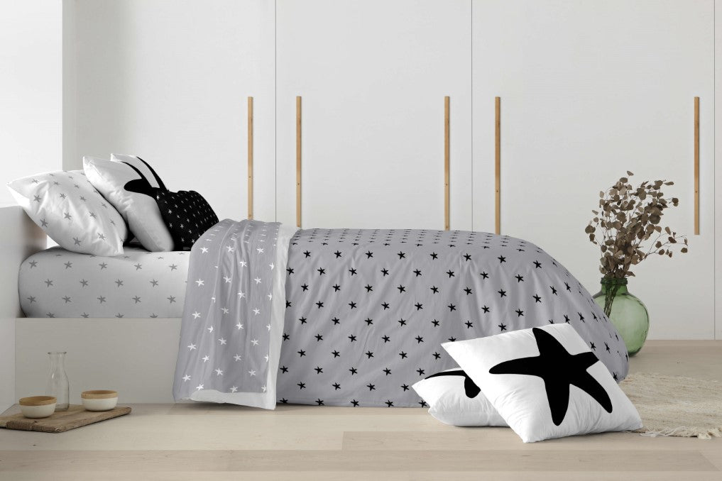 Funda nórdica con cuello de botella 100% algodón Galilea Gris 2