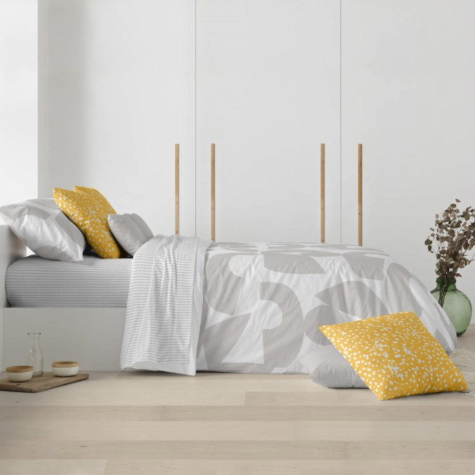 Funda nórdica con botones 100% algodón Tansen Grey 2