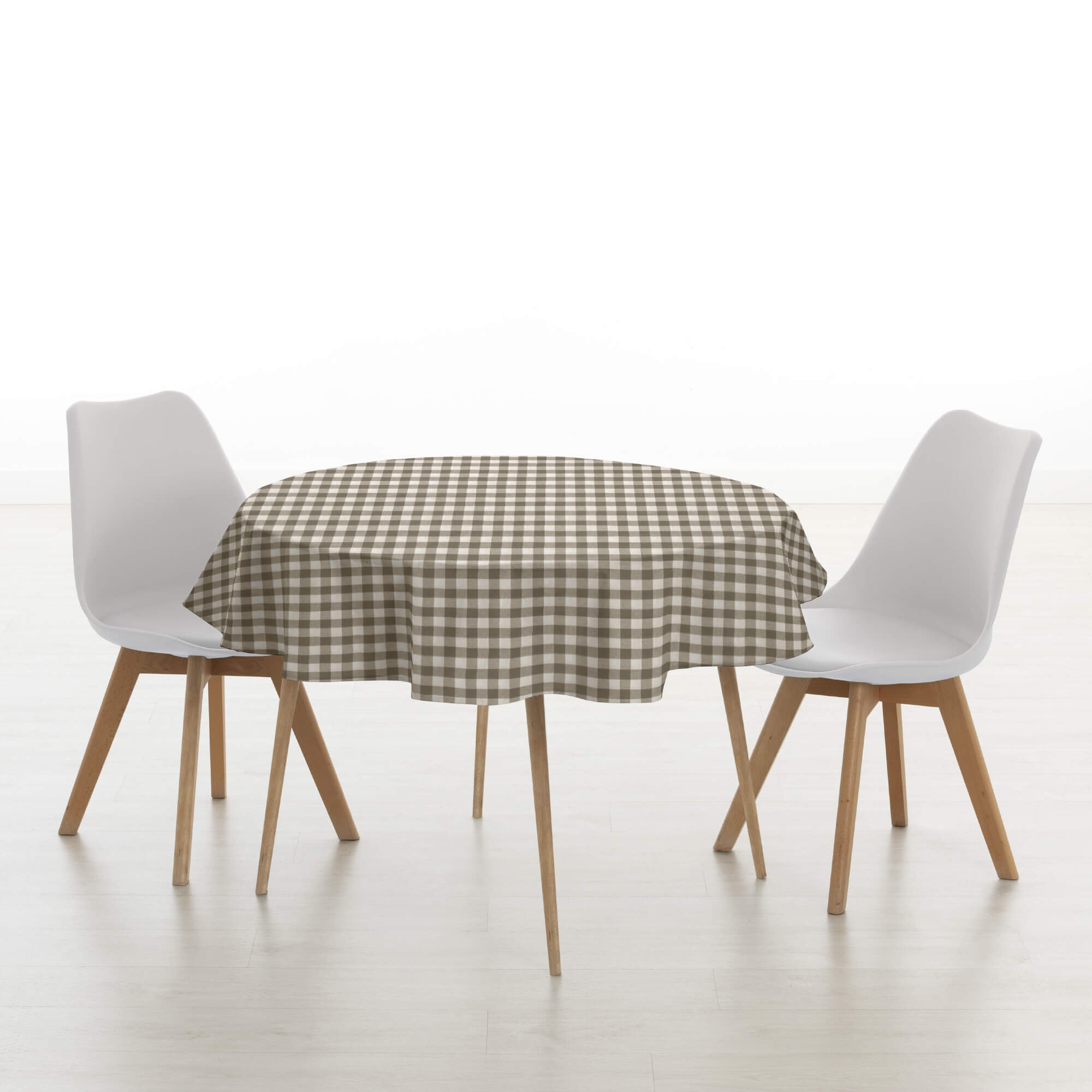 Round stain-resistant tablecloth Squares 150-04