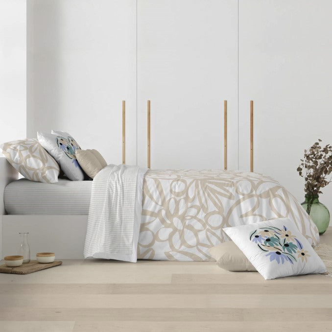 Funda nórdica con botones 100% algodón Lucea Beig 2