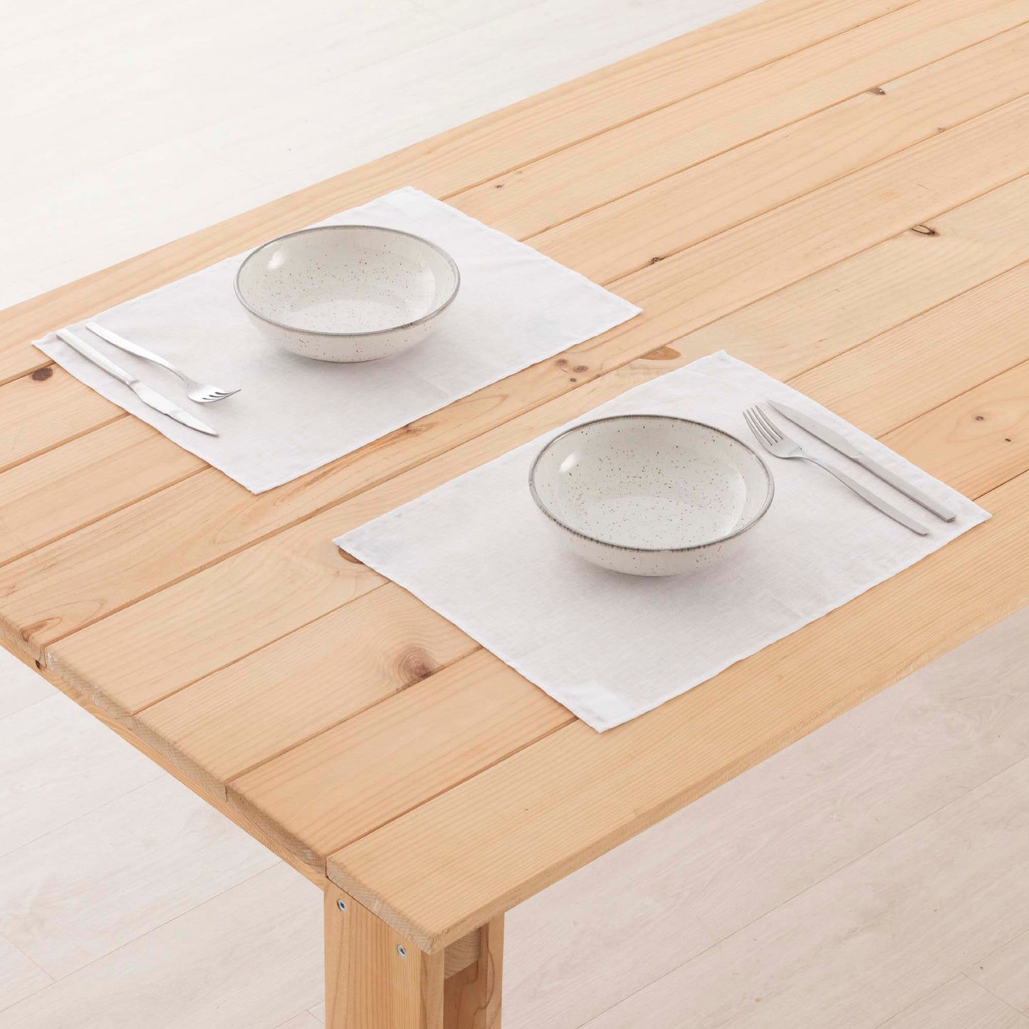 Pack 2 unidades mantel individual hidrófugo antimanchas Lino 100% Blanco 45x35 cm 2