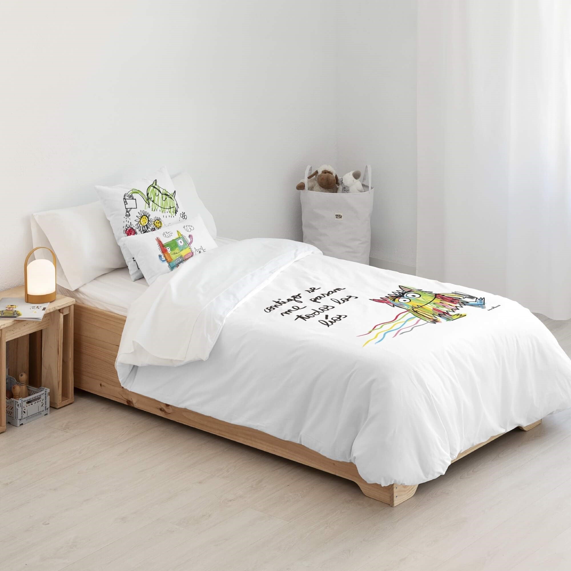 Funda nórdica con botones 100% algodón Líos Castellano 2