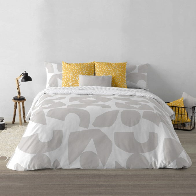 Funda nórdica con botones 100% algodón Tansen Grey 4