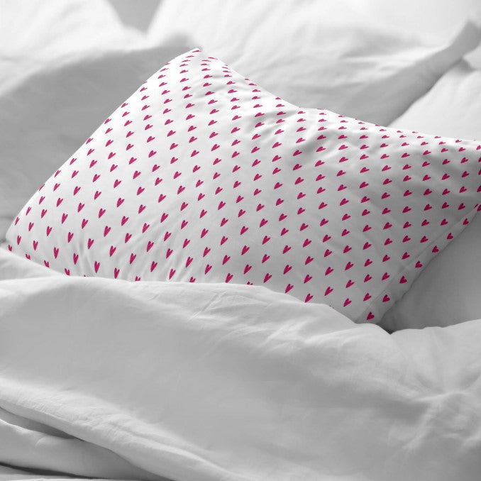 Funda de almohada 100% algodón Corazones de Mundopiruuu 2