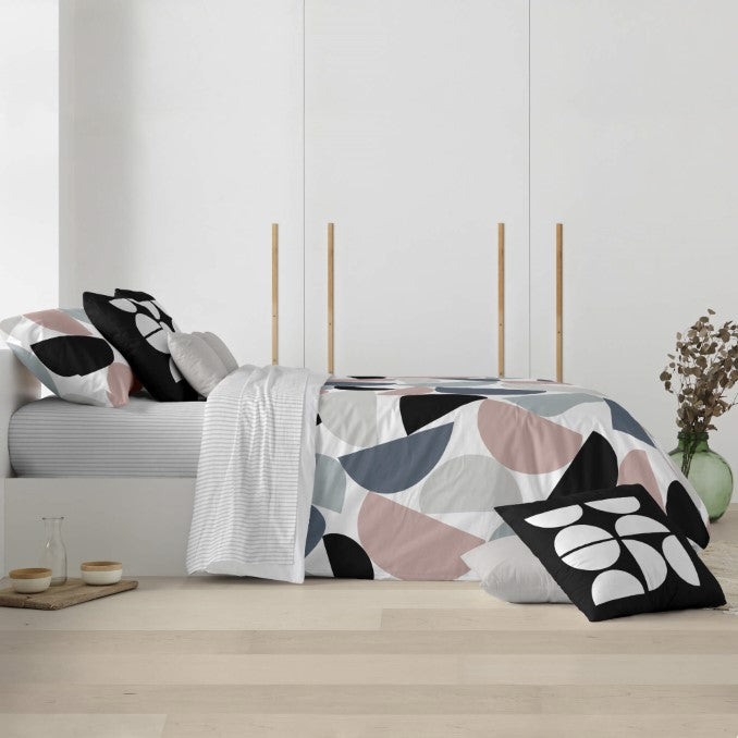 Funda nórdica con botones 100% algodón Hayes Gris 2