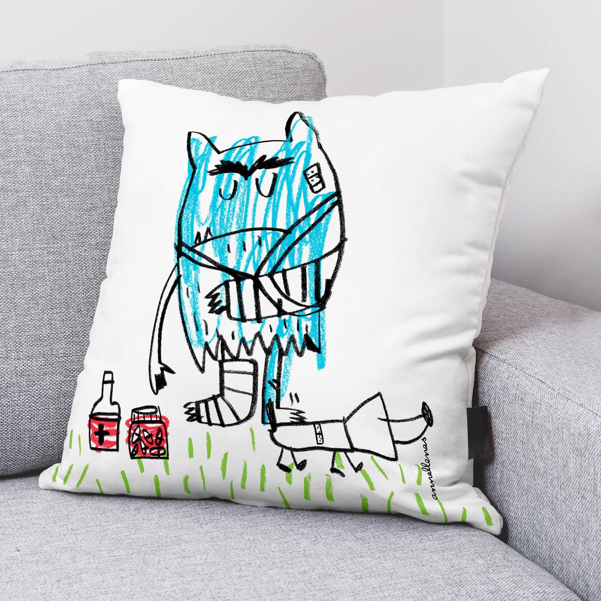 Funda de cojín 100% algodón 50x50 cm Quitapenas de Anna Llenas  2