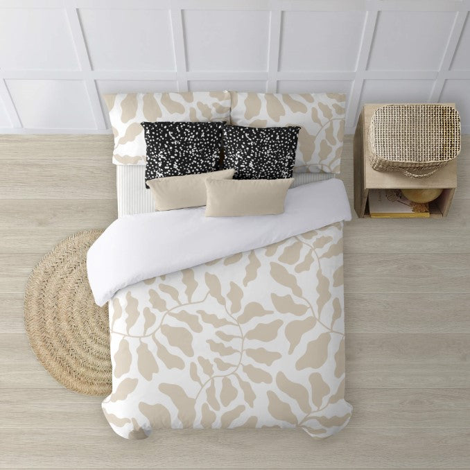 Funda nórdica con botones 100% algodón Chame Beig 3