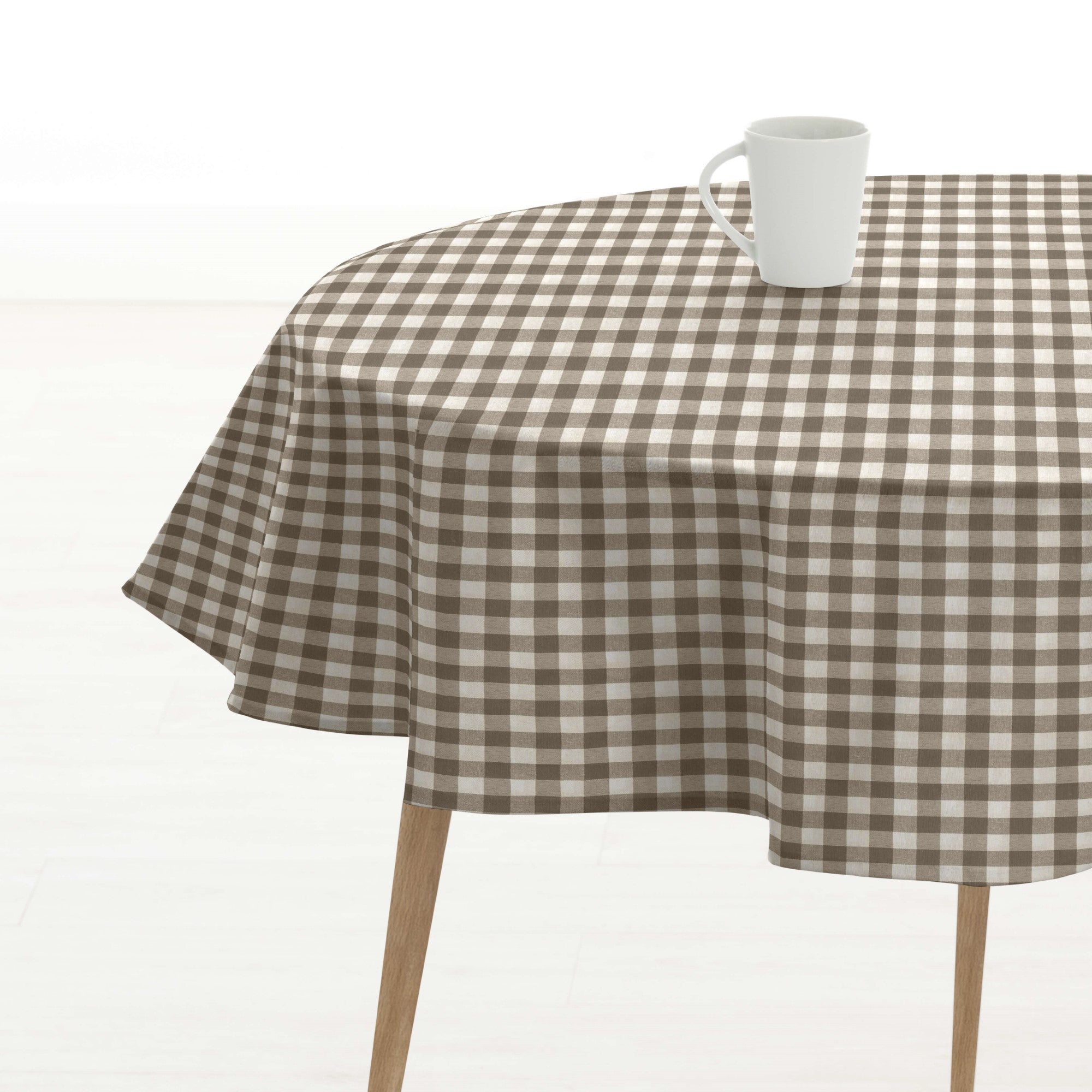Round stain-resistant tablecloth Squares 150-04