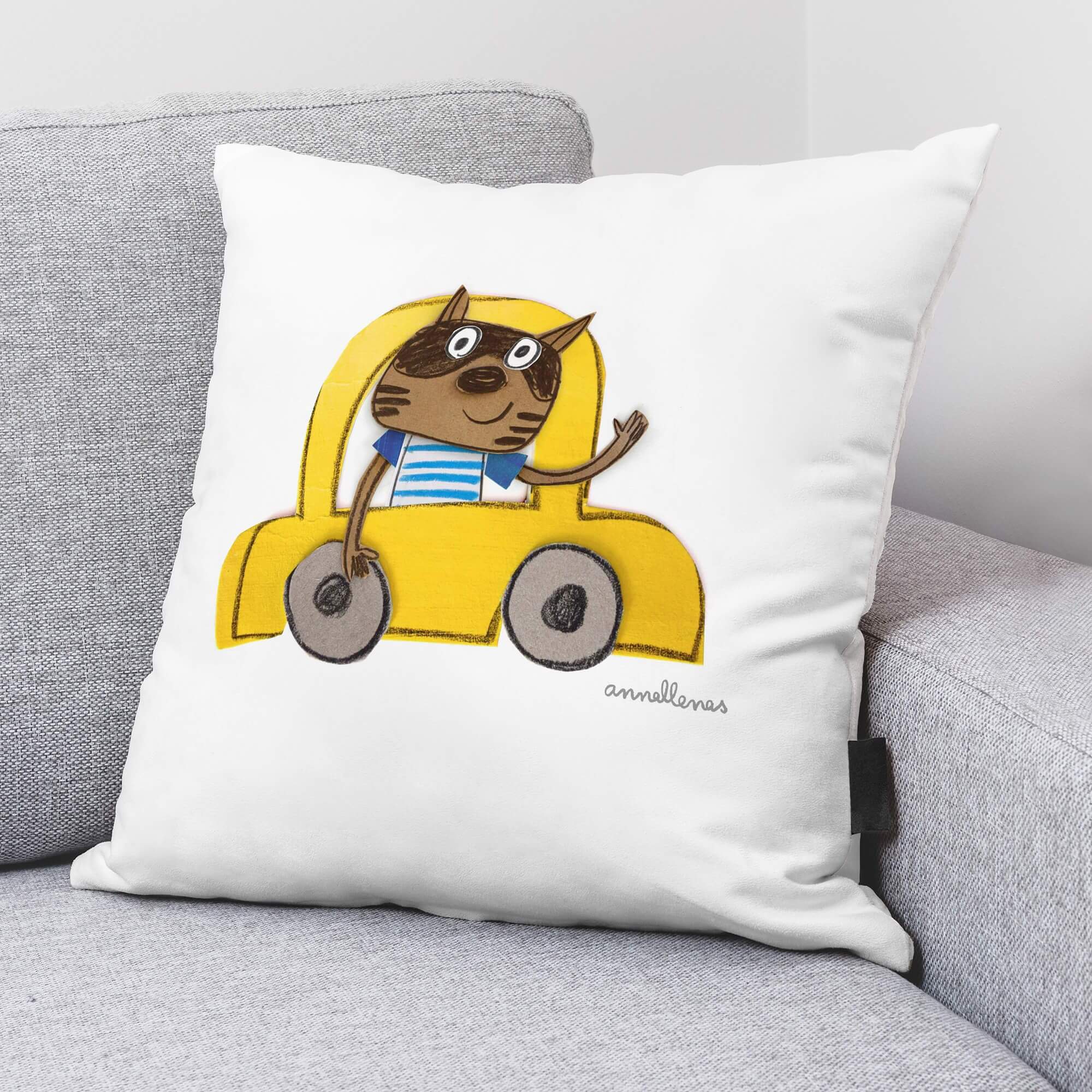 Funda de cojín 100% algodón 50x50 cm Groc de Anna Llenas  2