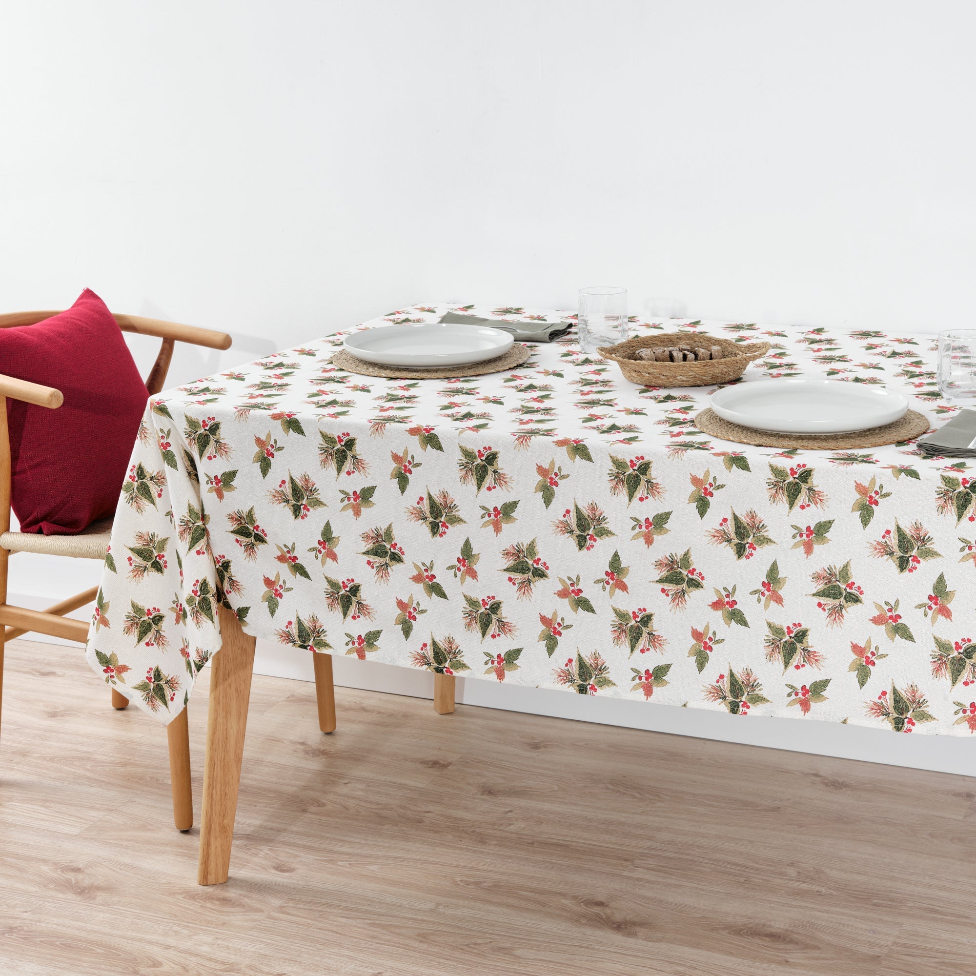 Waterproof stain-resistant cotton-lurex tablecloth Nativitatis 2 Gold