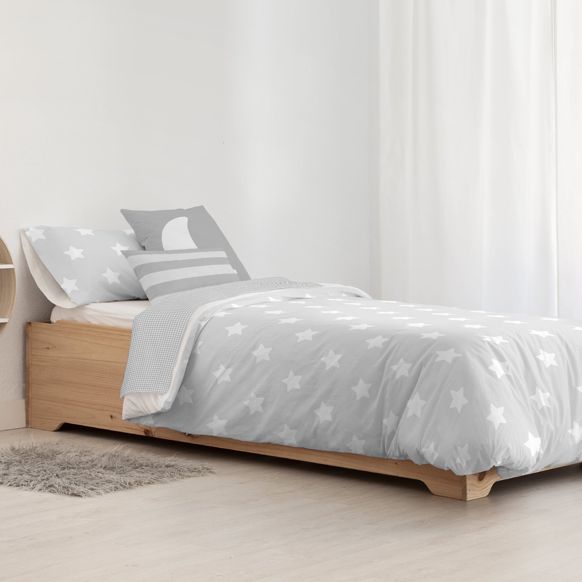 Housse de couette 100% coton Runar Gris