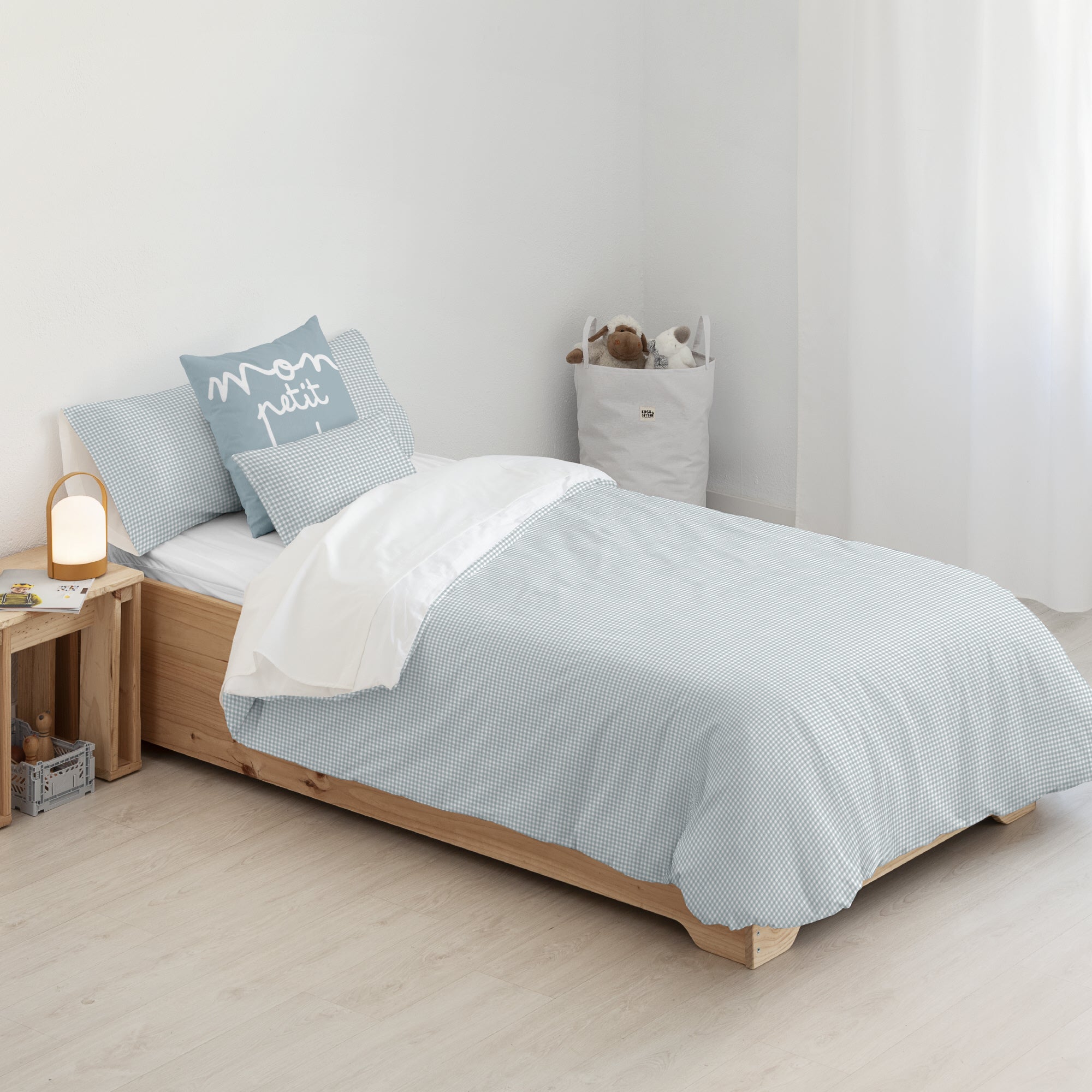 Housse de couette 100% coton Vichy Bleu
