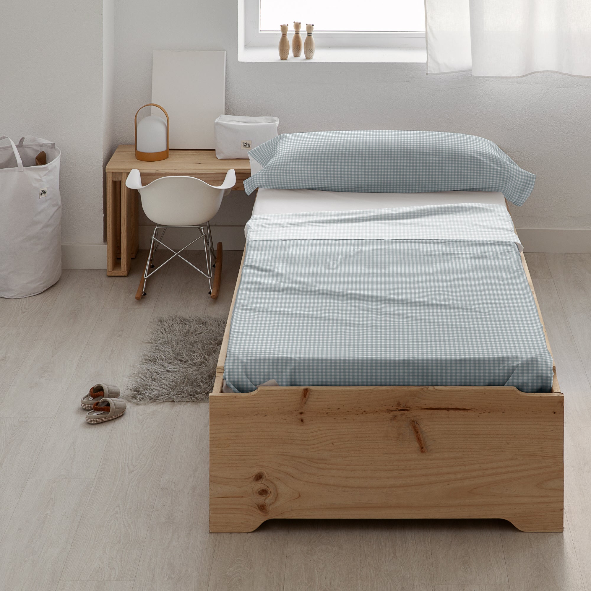 100% Cotton Vichy Blue Sheet Set