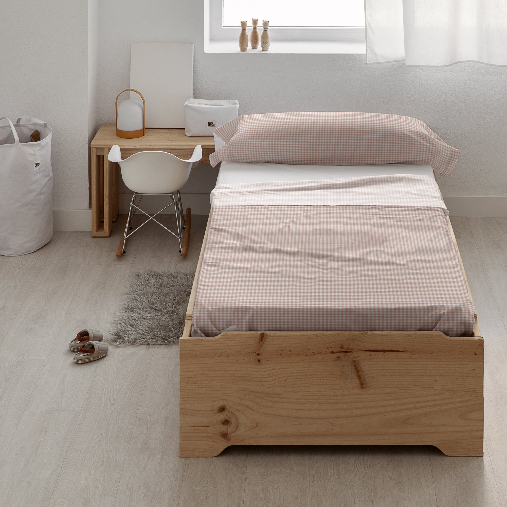 100% Cotton Vichy Pink Sheet Set