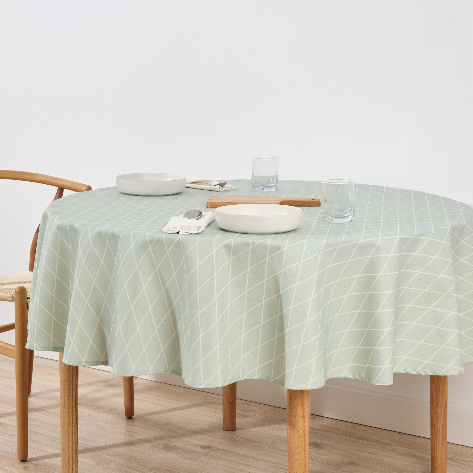 Round stain-resistant tablecloth 0220-55