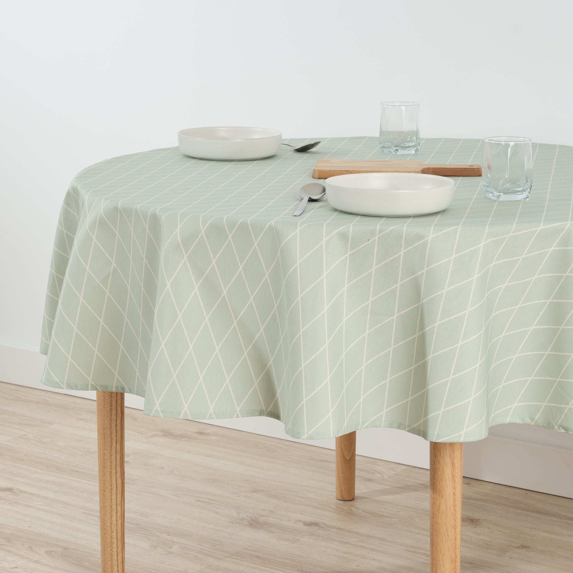 Round stain-resistant tablecloth 0220-55