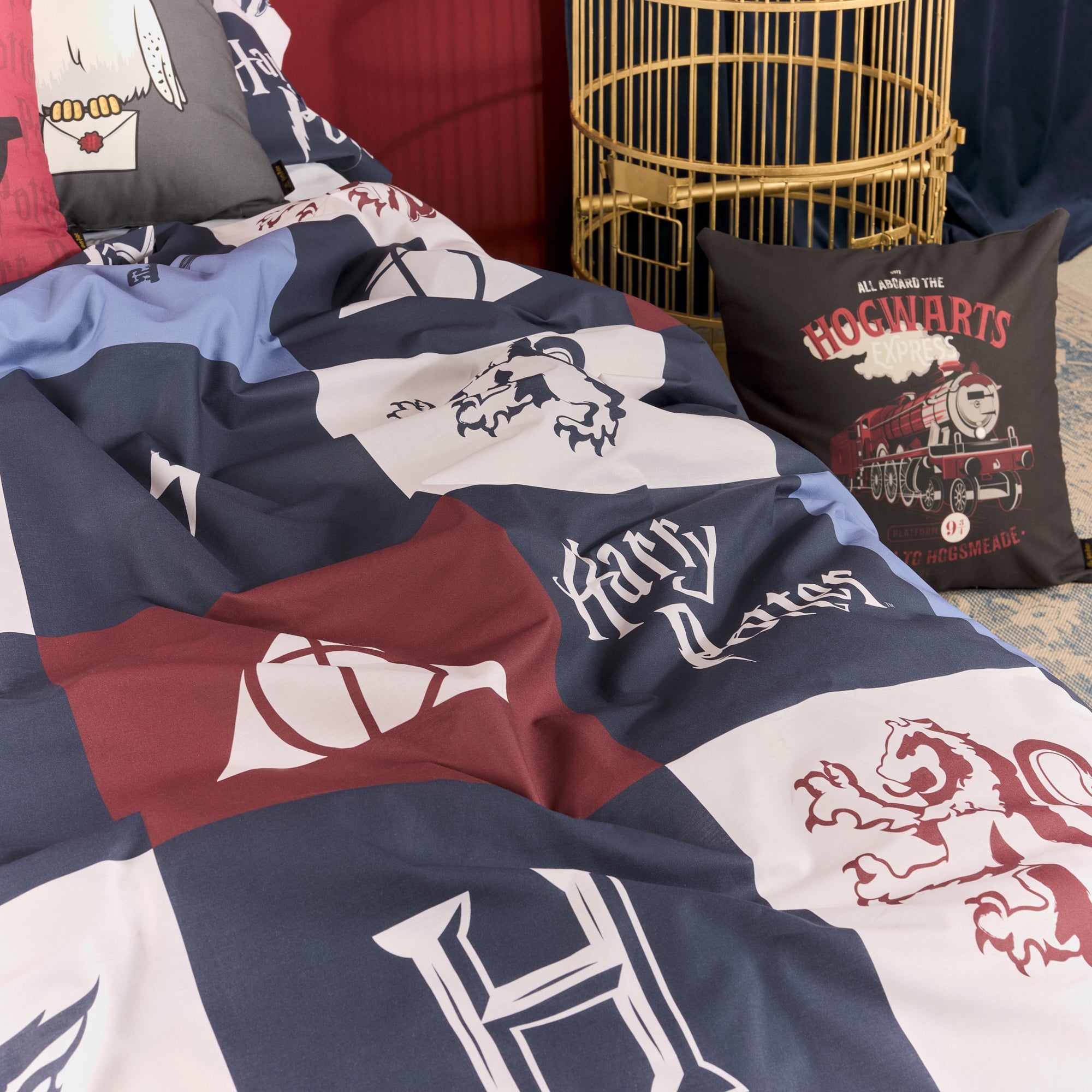 100% cotton duvet cover Hogwarts Blue Checkered