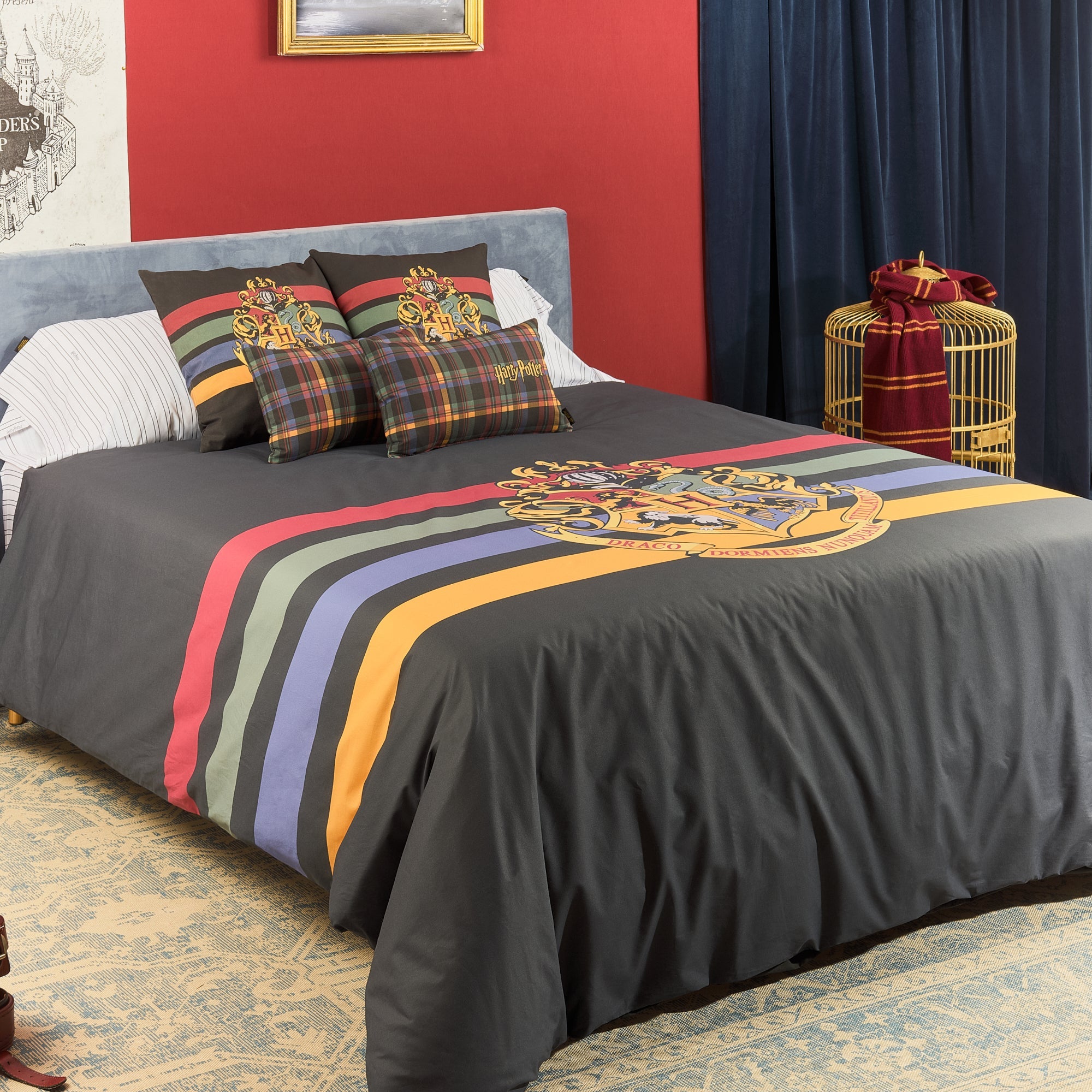 100% cotton duvet cover Hogwarts Black