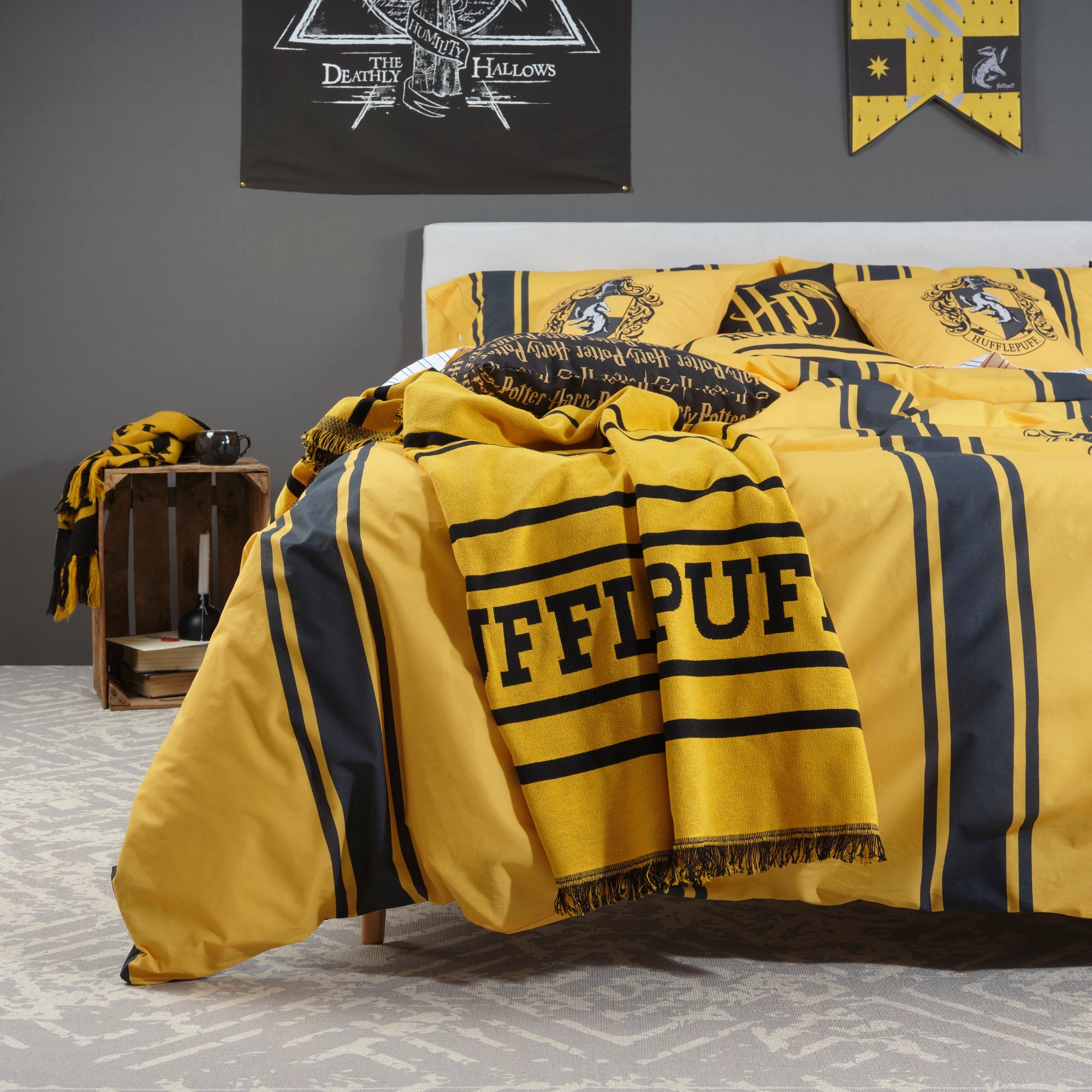 Duvet cover 100% cotton Hufflepuff stripes