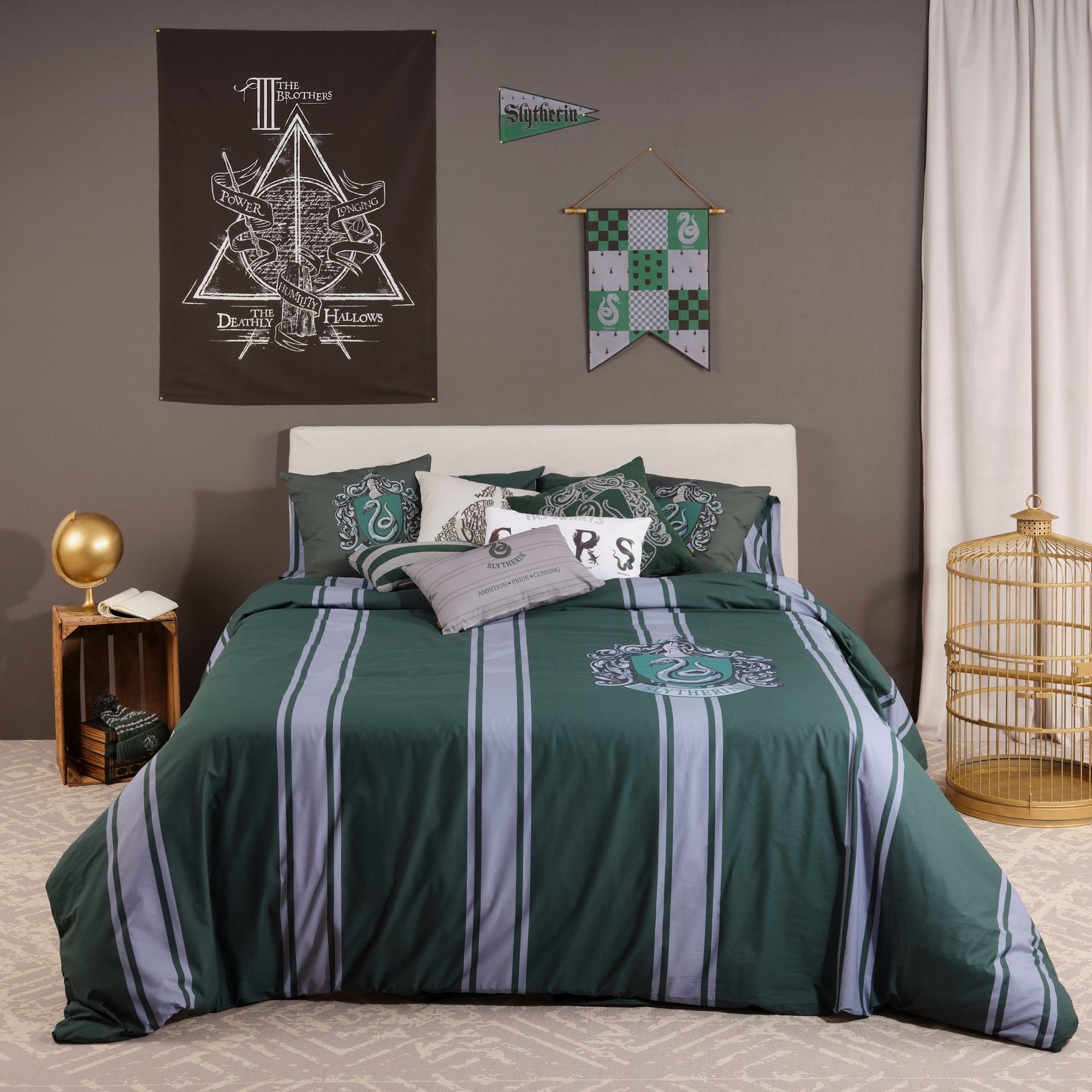 Duvet cover 100% cotton Slytherin Stripes