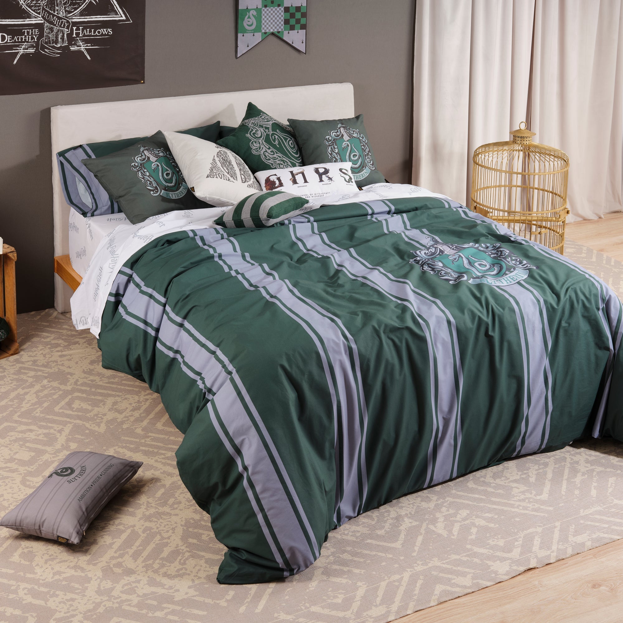 Duvet cover 100% cotton Slytherin Stripes