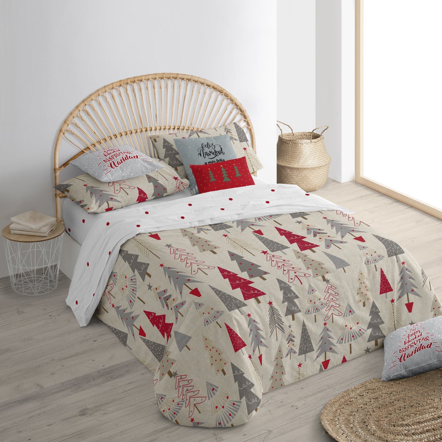 Housse de couette à clics réversibles Velours Joyeux Noël 31
