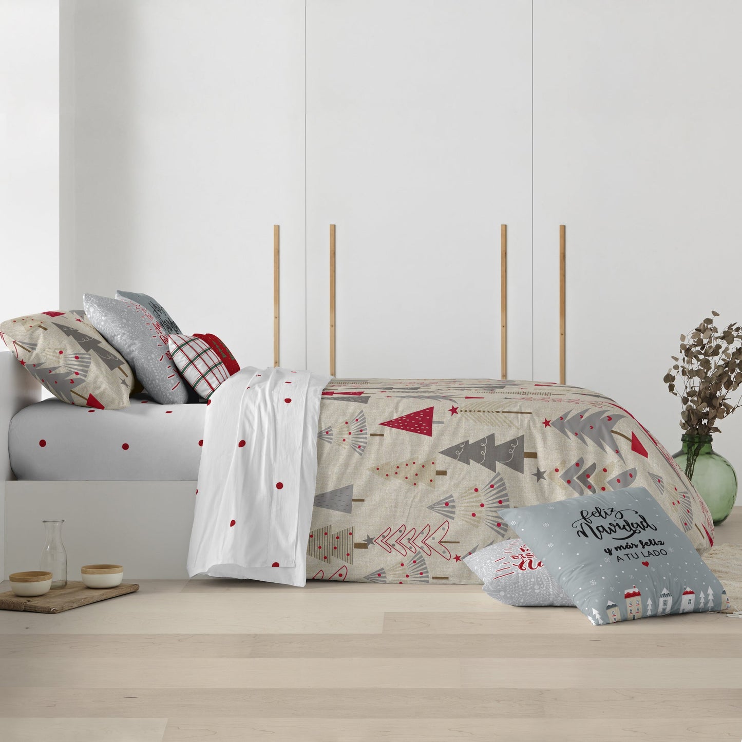 Housse de couette à clics réversibles Velours Joyeux Noël 31