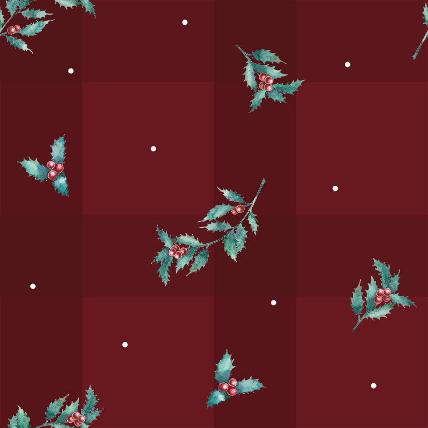 Housse de couette à clics réversibles Velours de Noël Rouge 1