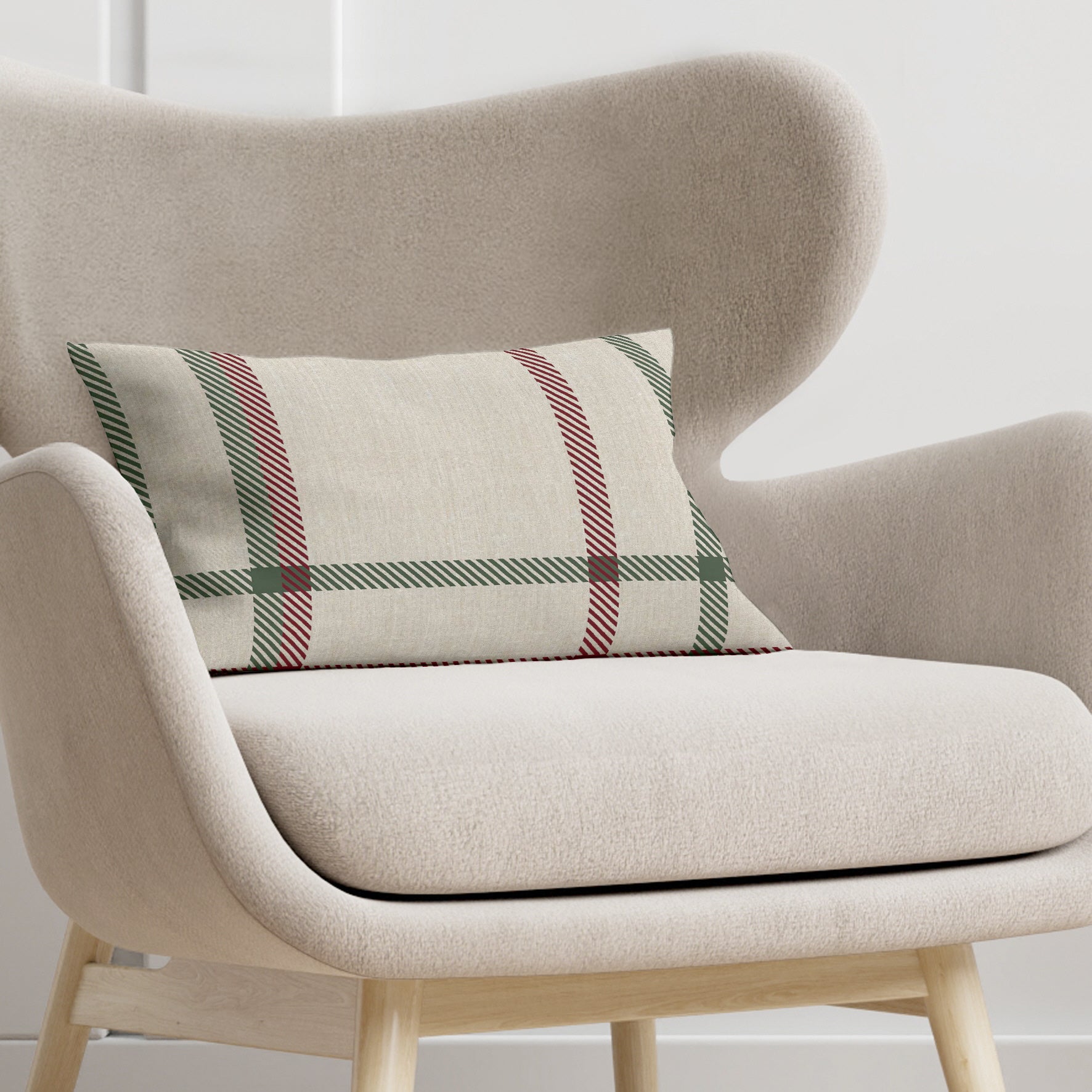 Velvet cushion cover Christmas squares 30x50 cm