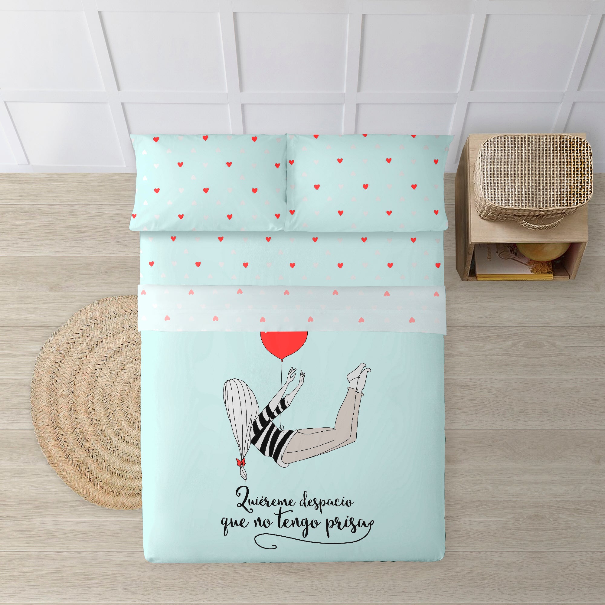 Clarilou 100% cotton sheet set Love me slowly