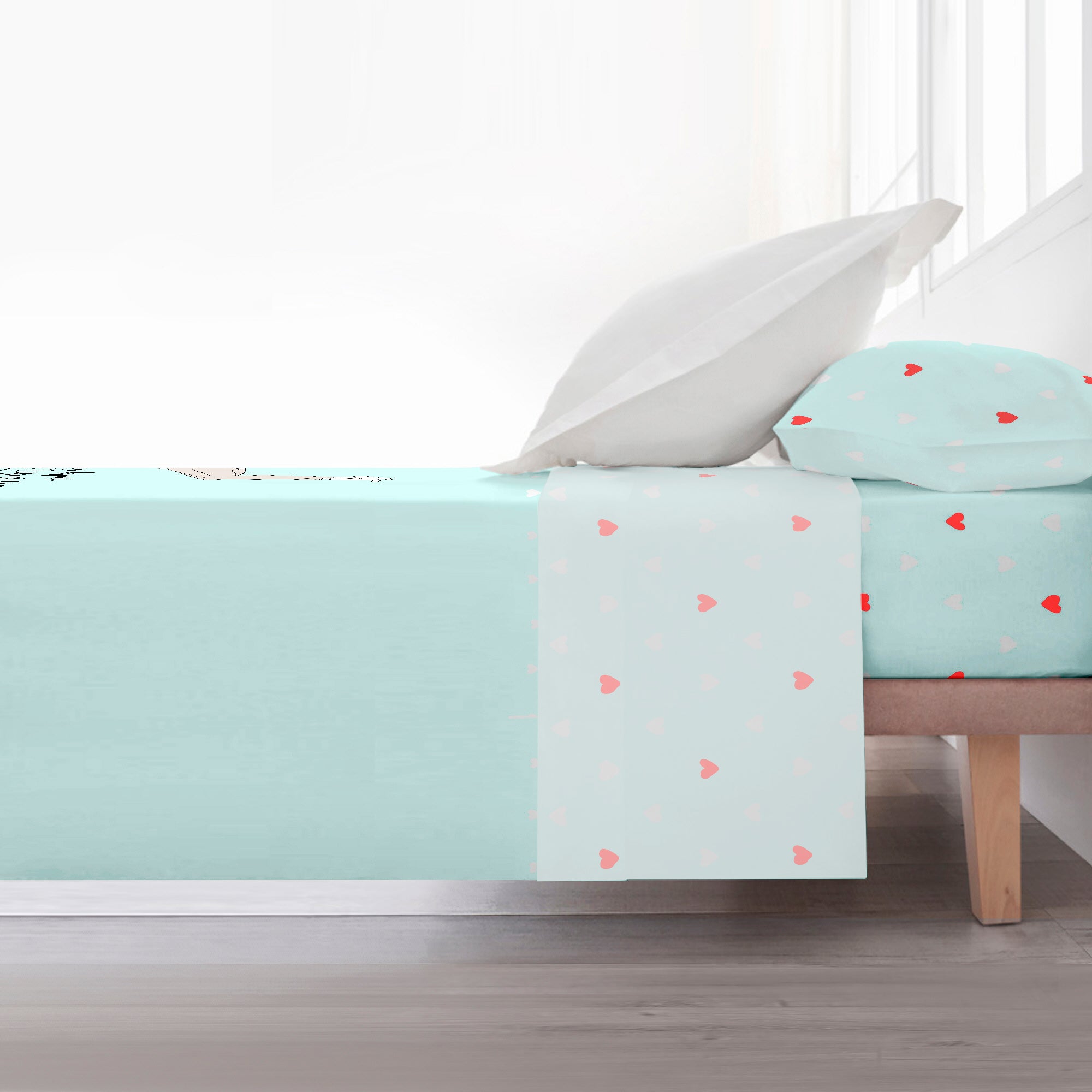 Clarilou 100% cotton sheet set Love me slowly