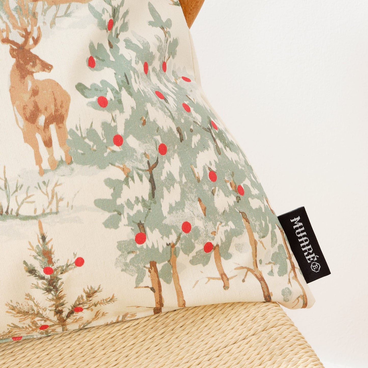 100% Cotton Christmas Deer Cushion Cover A 50x50 cm