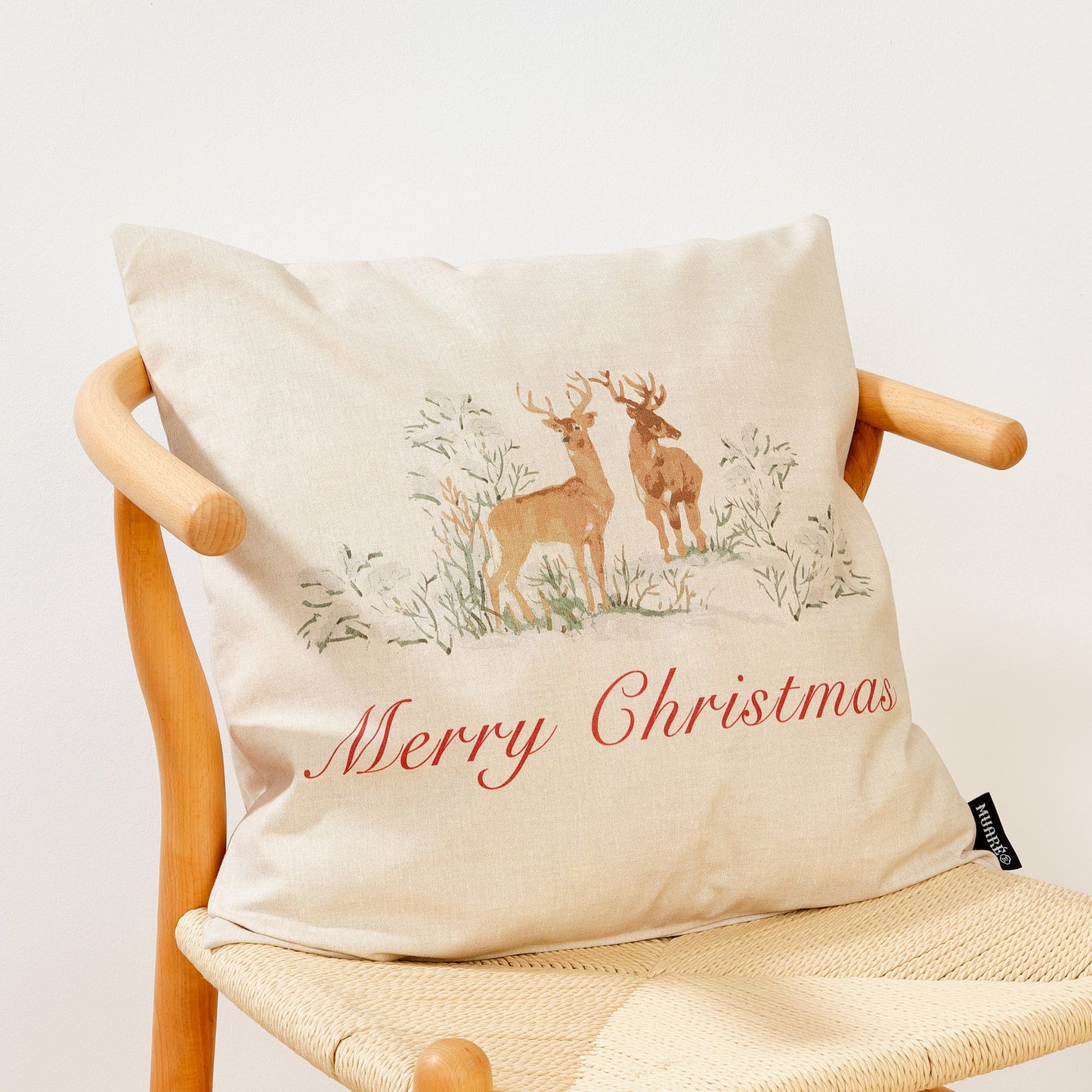 100% Cotton Cushion Cover Christmas Deer B 50x50 cm