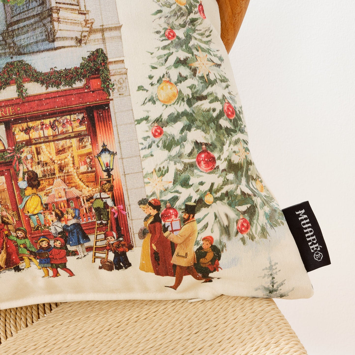 Funda de cojín 100% algodón Christmas City B 50x50 cm