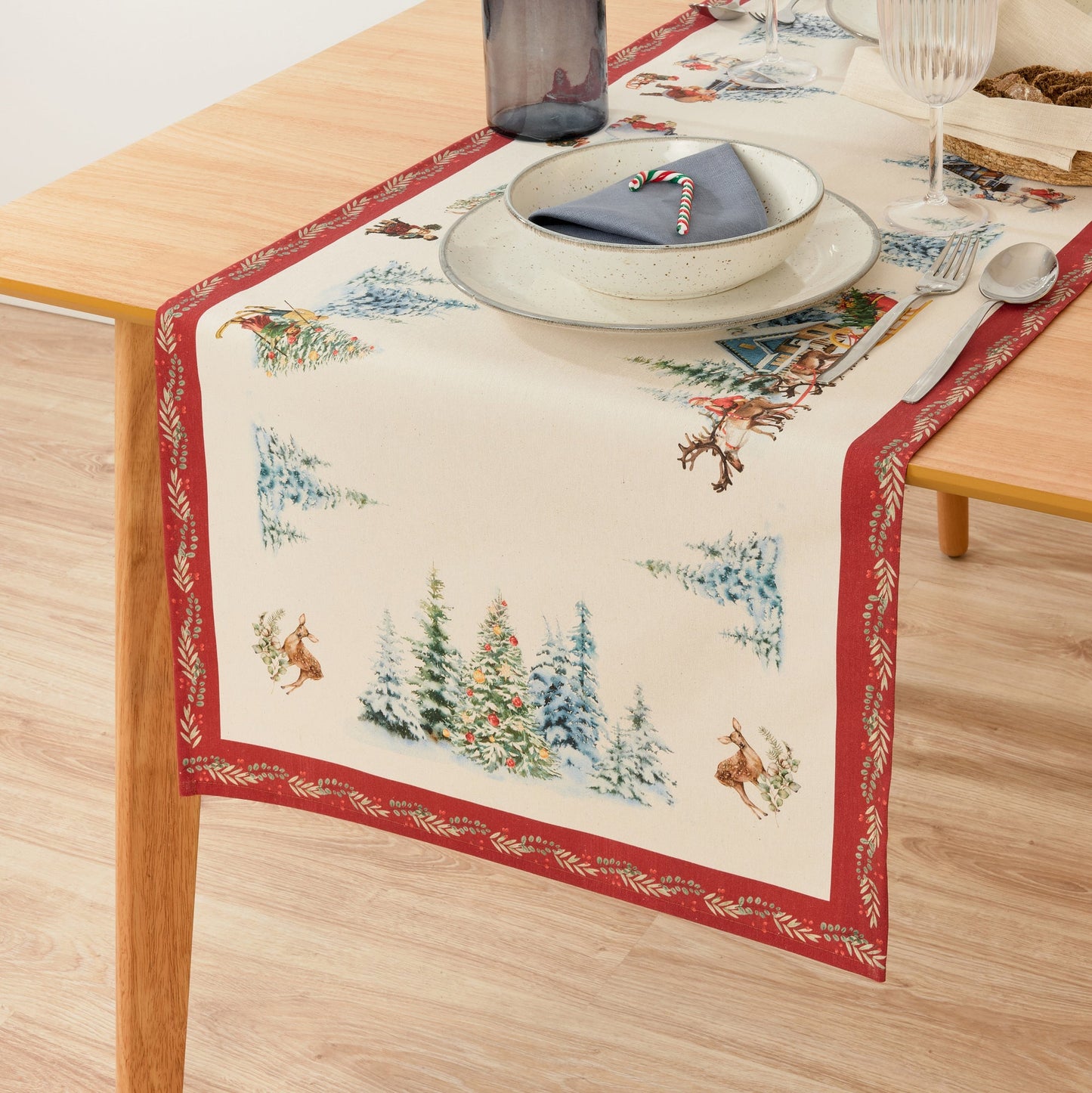 Chemin de table paysage de Noël