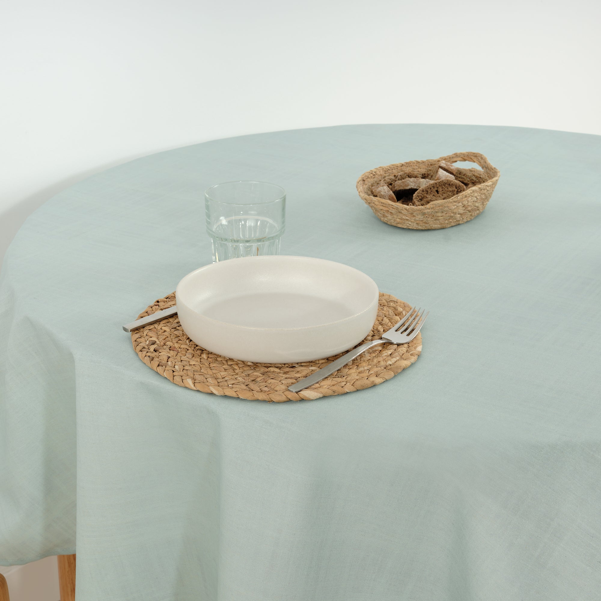 Round stain resistant tablecloth Summer Blue