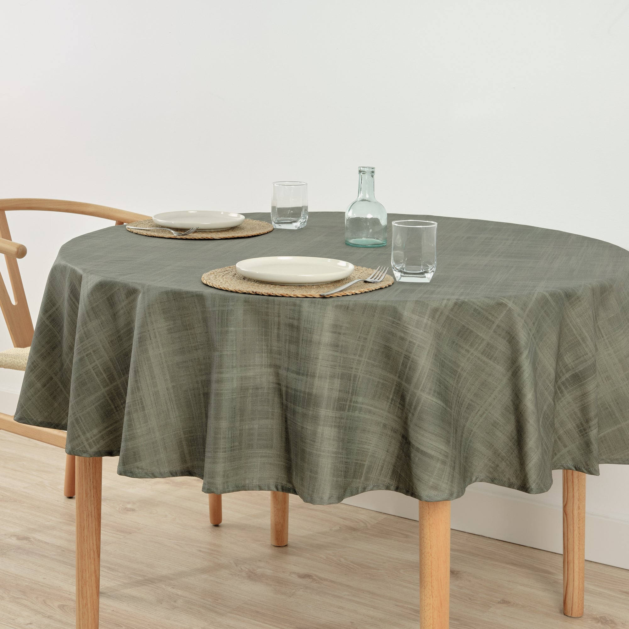 Desert Sage Stain-Resistant Round Tablecloth
