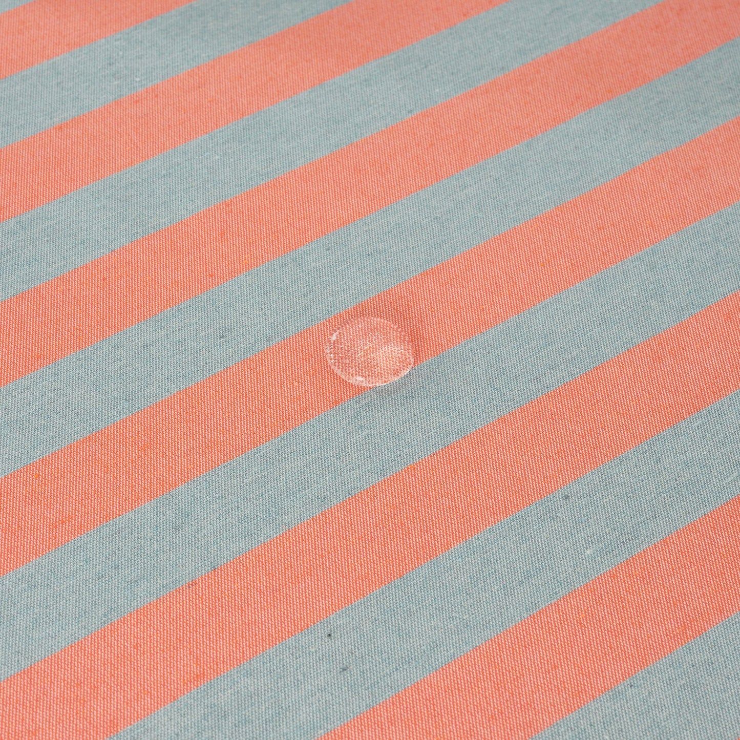 Mantel de tela jacquard Maglia Raya Naranja y Agua